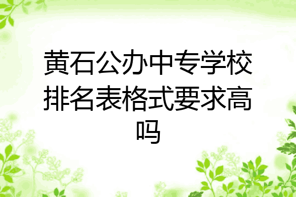 黄石公办中专学校排名表格式要求高吗