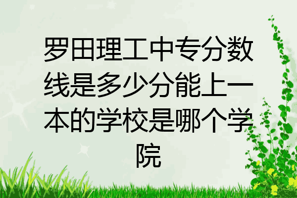 罗田理工中专分数线是多少分能上一本的学校是哪个学院