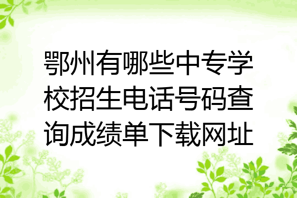 鄂州有哪些中专学校招生电话号码查询成绩单下载网址