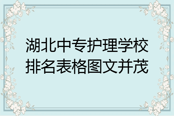 湖北中专护理学校排名表格图文并茂