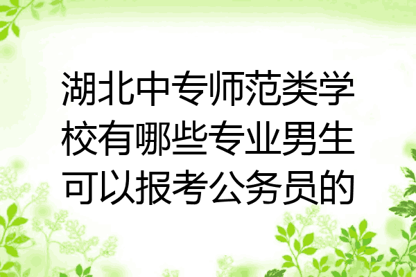 湖北中专师范类学校有哪些专业男生可以报考公务员的