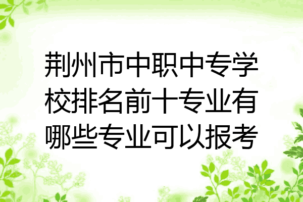 荆州市中职中专学校排名前十专业有哪些专业可以报考