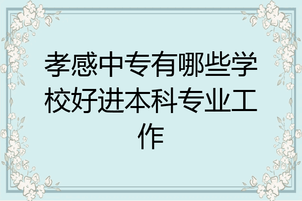 孝感中专有哪些学校好进本科专业工作