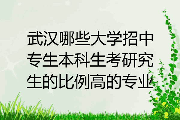 武汉哪些大学招中专生本科生考研究生的比例高的专业