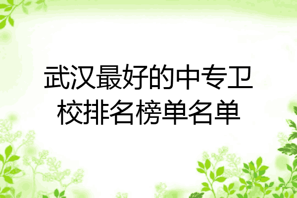 武汉最好的中专卫校排名榜单名单