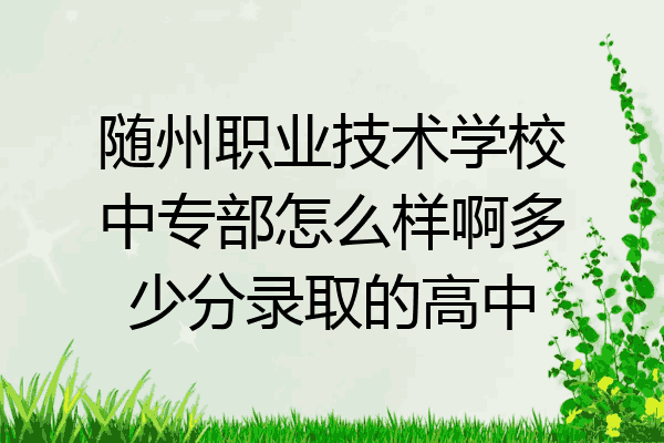 随州职业技术学校中专部怎么样啊多少分录取的高中