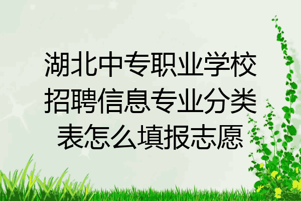 湖北中专职业学校招聘信息专业分类表怎么填报志愿