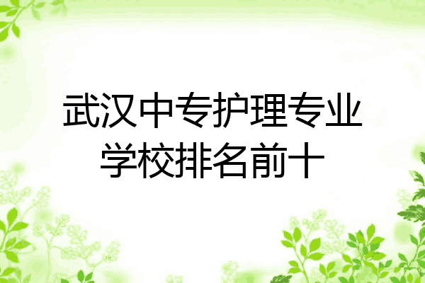 武汉中专护理专业学校排名前十