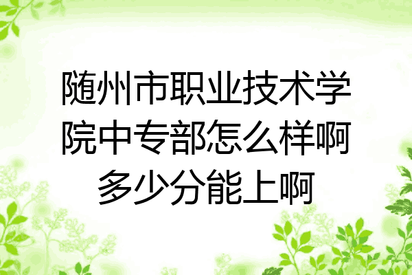 随州市职业技术学院中专部怎么样啊多少分能上啊