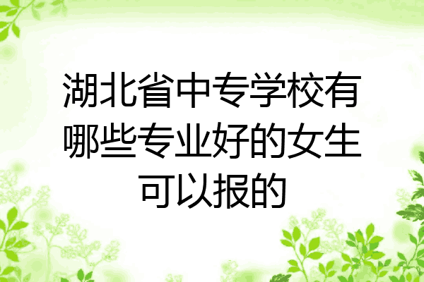 湖北省中专学校有哪些专业好的女生可以报的