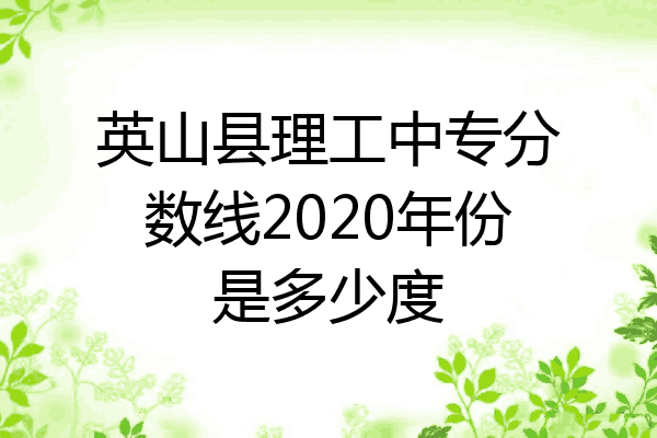 英山县理工中专分数线2020年份是多少度