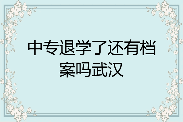 中专退学了还有档案吗武汉