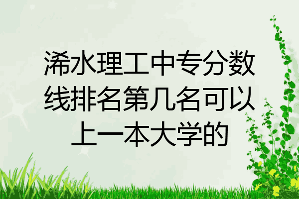 浠水理工中专分数线排名第几名可以上一本大学的