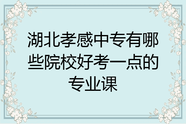 湖北孝感中专有哪些院校好考一点的专业课
