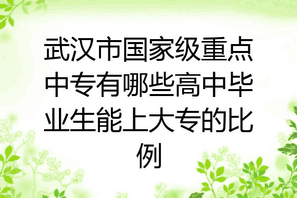 武汉市国家级重点中专有哪些高中毕业生能上大专的比例