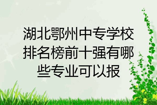 湖北鄂州中专学校排名榜前十强有哪些专业可以报