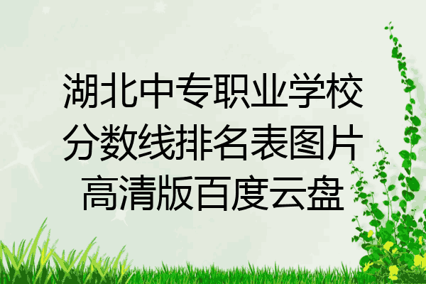 湖北中专职业学校分数线排名表图片高清版百度云盘