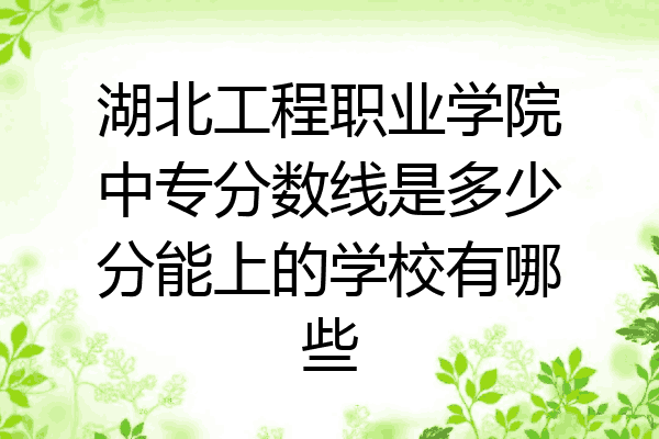 湖北工程职业学院中专分数线是多少分能上的学校有哪些