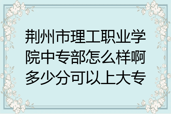 荆州市理工职业学院中专部怎么样啊多少分可以上大专
