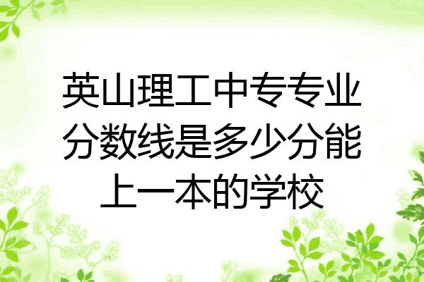 英山理工中专专业分数线是多少分能上一本的学校