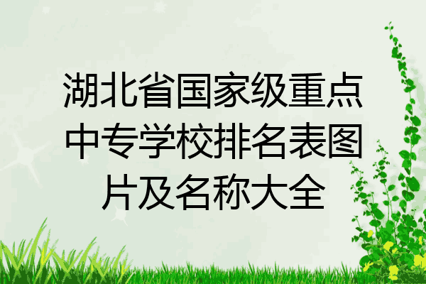 湖北省国家级重点中专学校排名表图片及名称大全