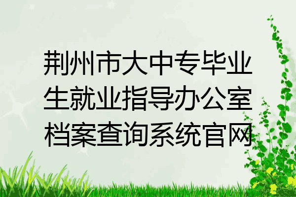 荆州市大中专毕业生就业指导办公室档案查询系统官网