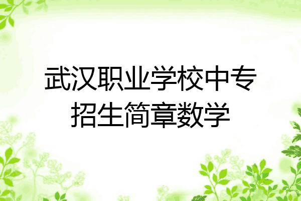 武汉职业学校中专招生简章数学