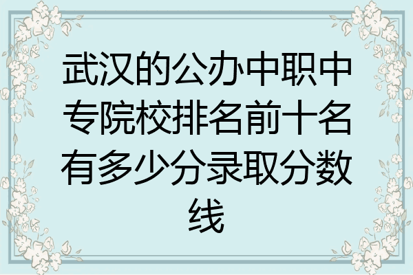 武汉的公办中职中专院校排名前十名有多少分录取分数线