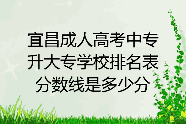 宜昌成人高考中专升大专学校排名表分数线是多少分