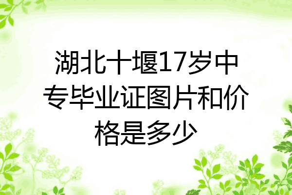 湖北十堰17岁中专毕业证图片和价格是多少