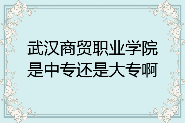 武汉商贸职业学院是中专还是大专啊