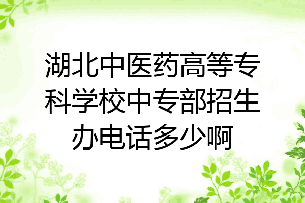 湖北中医药高等专科学校中专部招生办电话多少啊