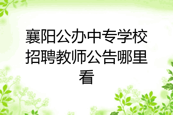 襄阳公办中专学校招聘教师公告哪里看