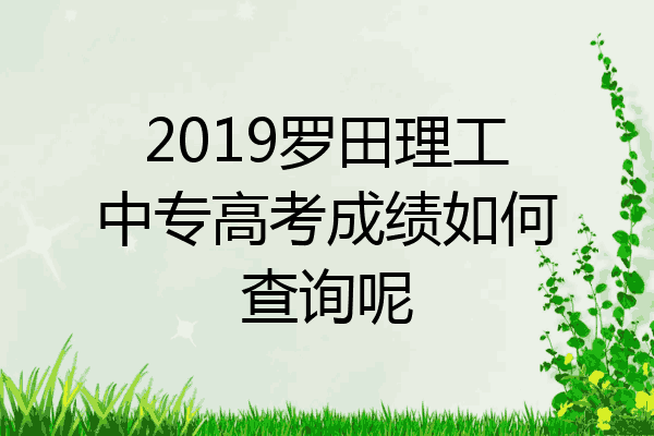 2019罗田理工中专高考成绩如何查询呢