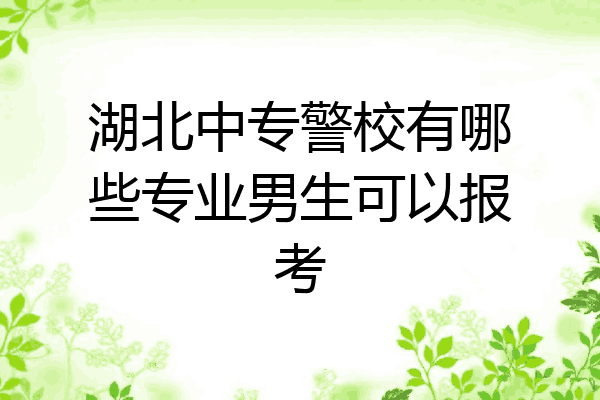 湖北中专警校有哪些专业男生可以报考