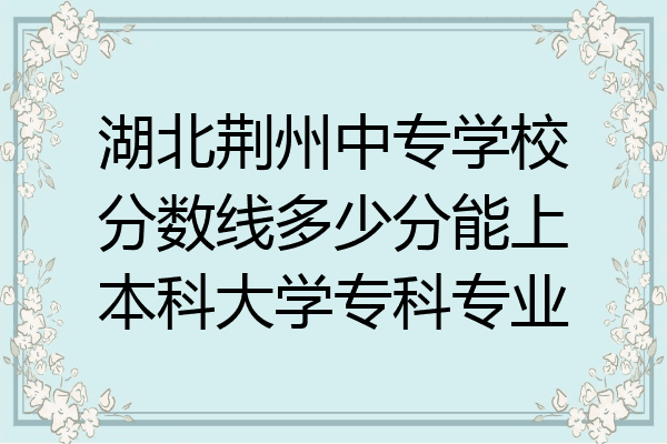 湖北荆州中专学校分数线多少分能上本科大学专科专业