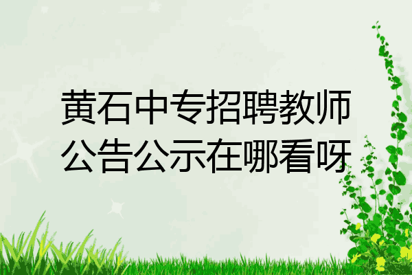 黄石中专招聘教师公告公示在哪看呀