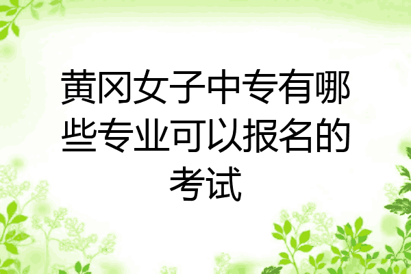 黄冈女子中专有哪些专业可以报名的考试