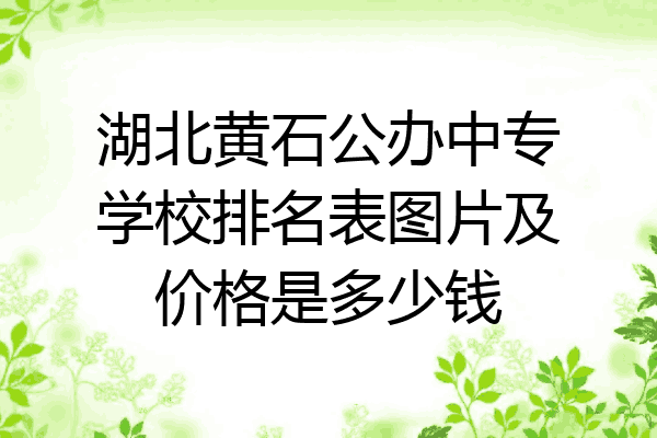 湖北黄石公办中专学校排名表图片及价格是多少钱