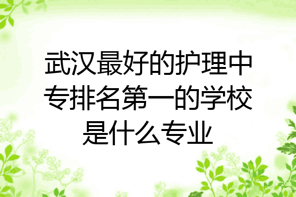 武汉最好的护理中专排名第一的学校是什么专业