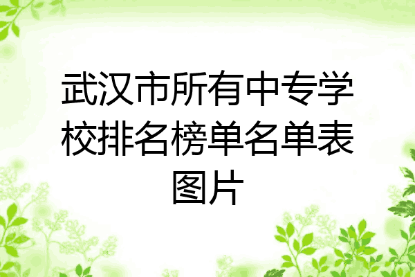 武汉市所有中专学校排名榜单名单表图片
