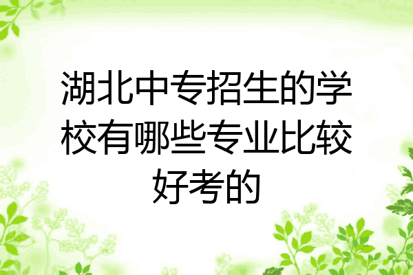 湖北中专招生的学校有哪些专业比较好考的