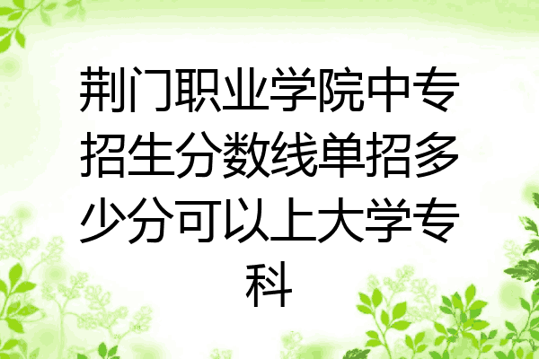 荆门职业学院中专招生分数线单招多少分可以上大学专科