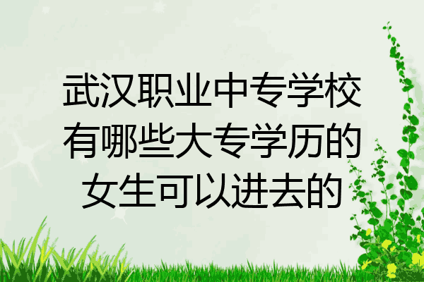 武汉职业中专学校有哪些大专学历的女生可以进去的