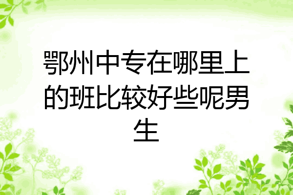 鄂州中专在哪里上的班比较好些呢男生