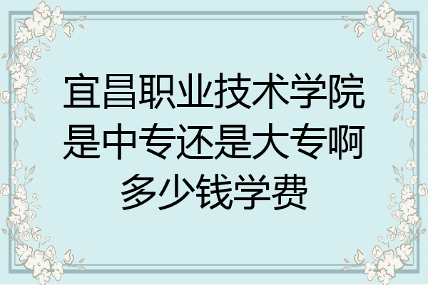 宜昌职业技术学院是中专还是大专啊多少钱学费