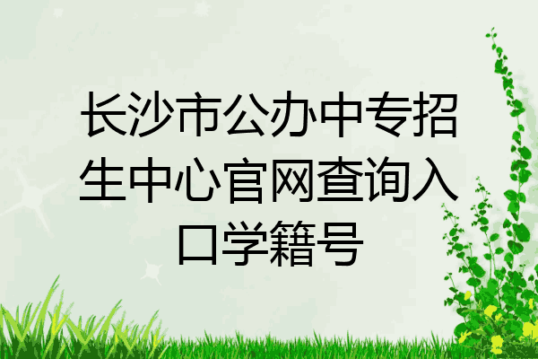 长沙市公办中专招生中心官网查询入口学籍号