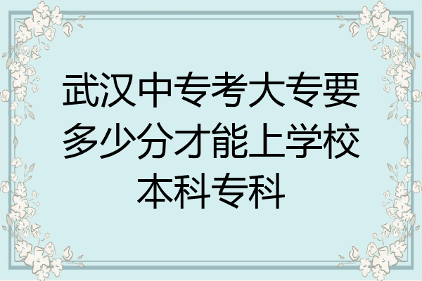 武汉中专考大专要多少分才能上学校本科专科