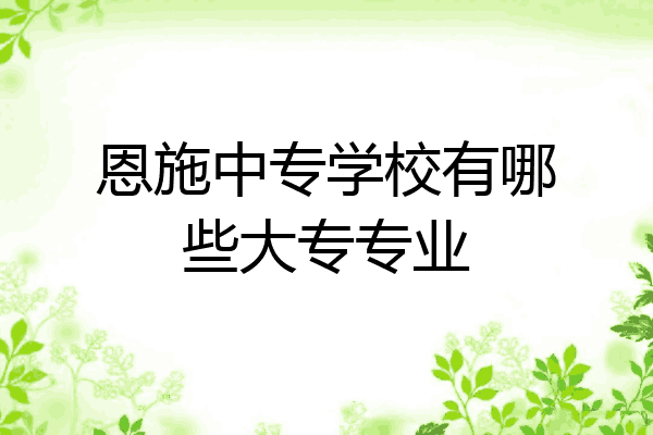 恩施中专学校有哪些大专专业