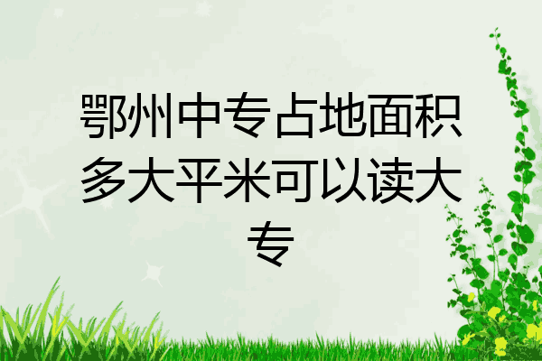 鄂州中专占地面积多大平米可以读大专
